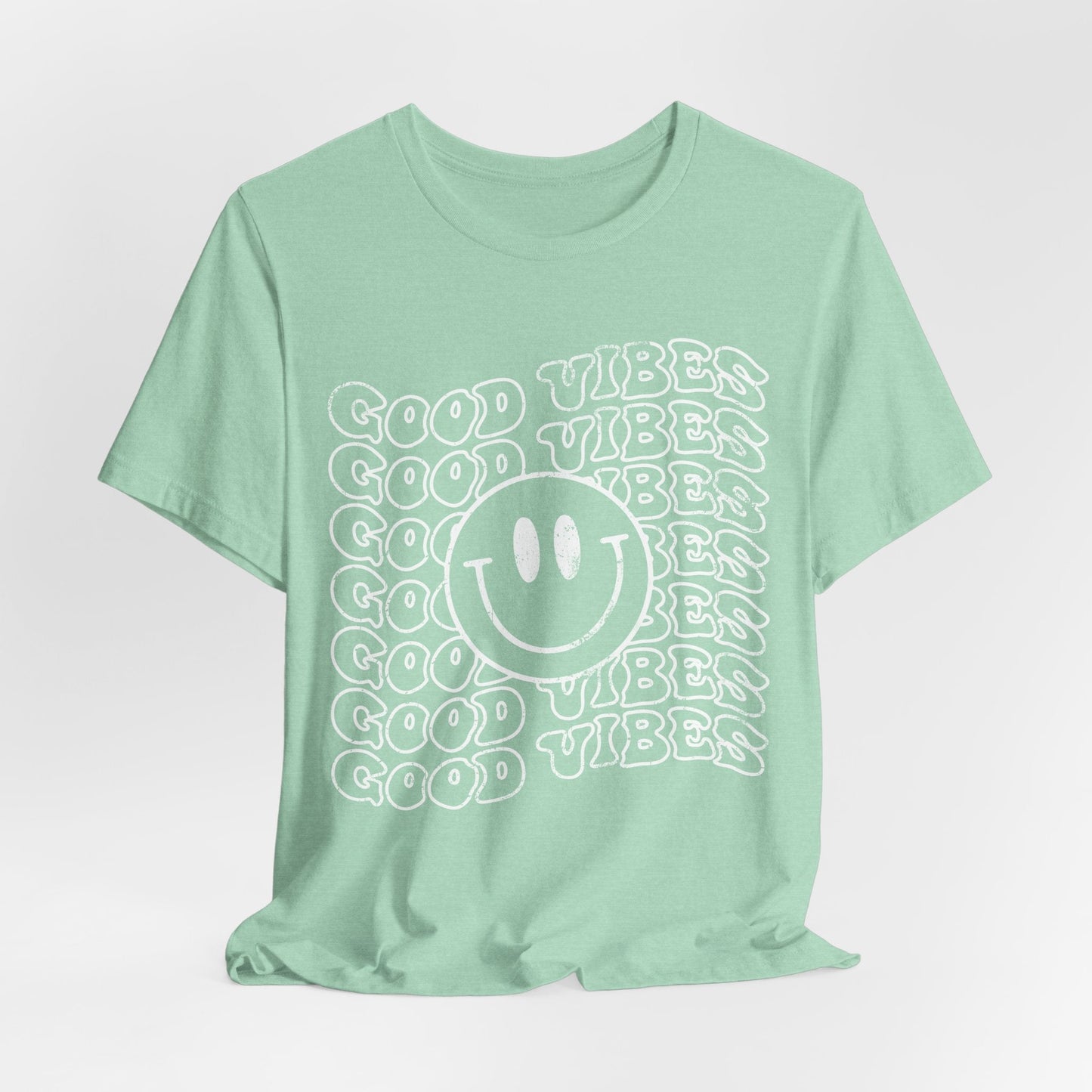 Good Vibes Smiley Retro - Unisex Jersey Tee - HubCityMakersCo