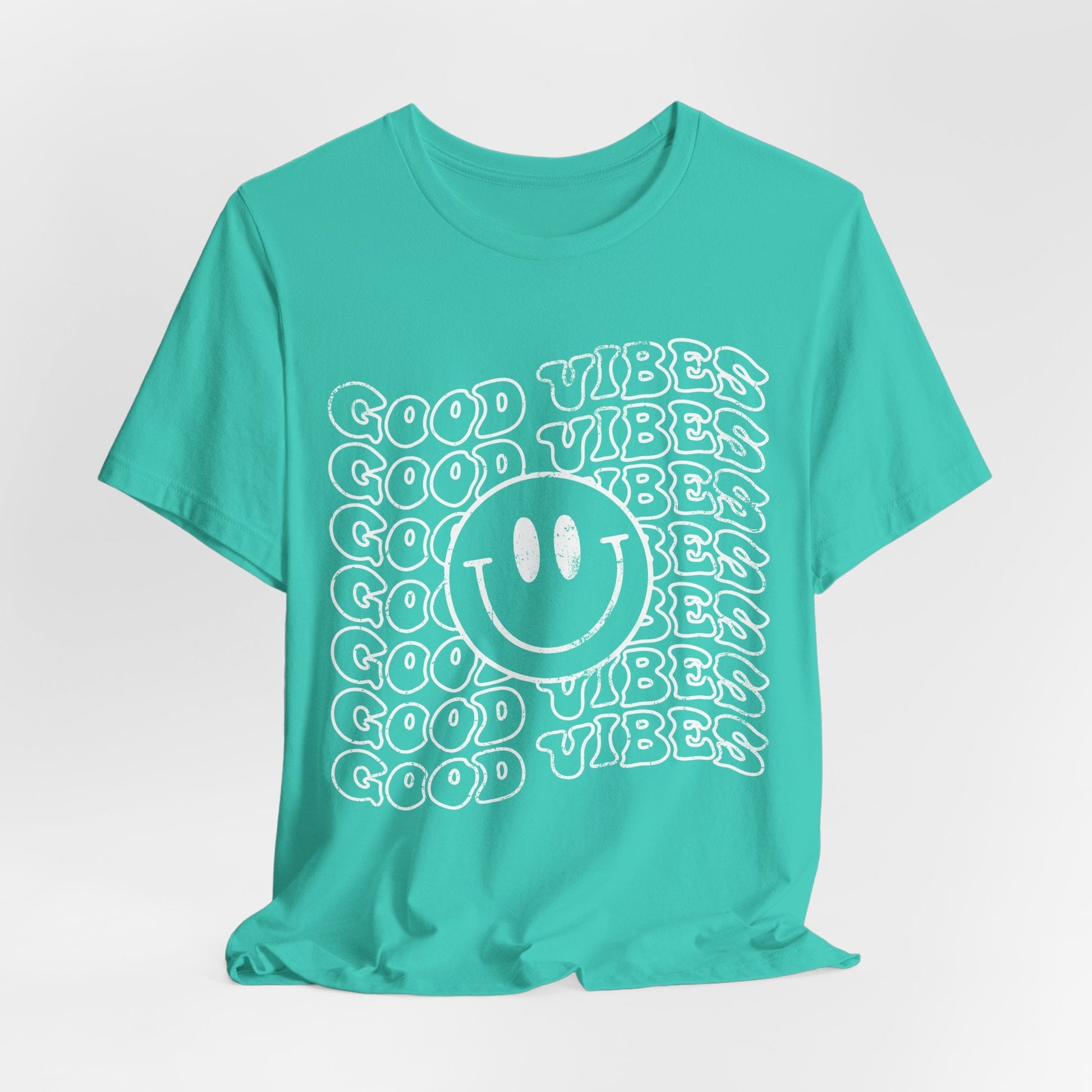 Good Vibes Smiley Retro - Unisex Jersey Tee - HubCityMakersCo