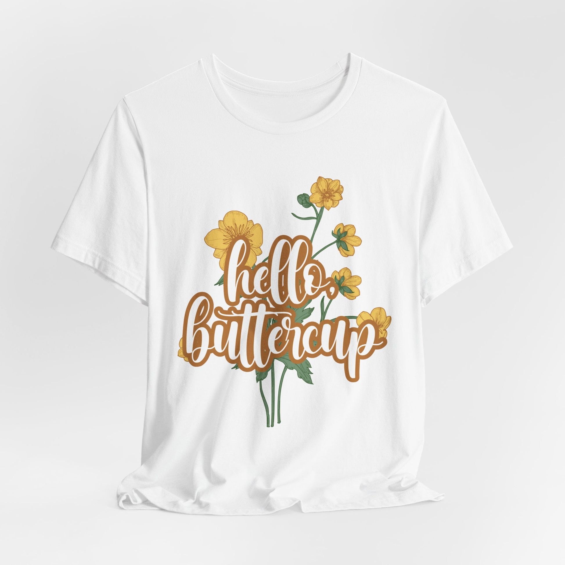 Hello Buttercup Floral Graphic Unisex T-Shirt - HubCityMakersCo