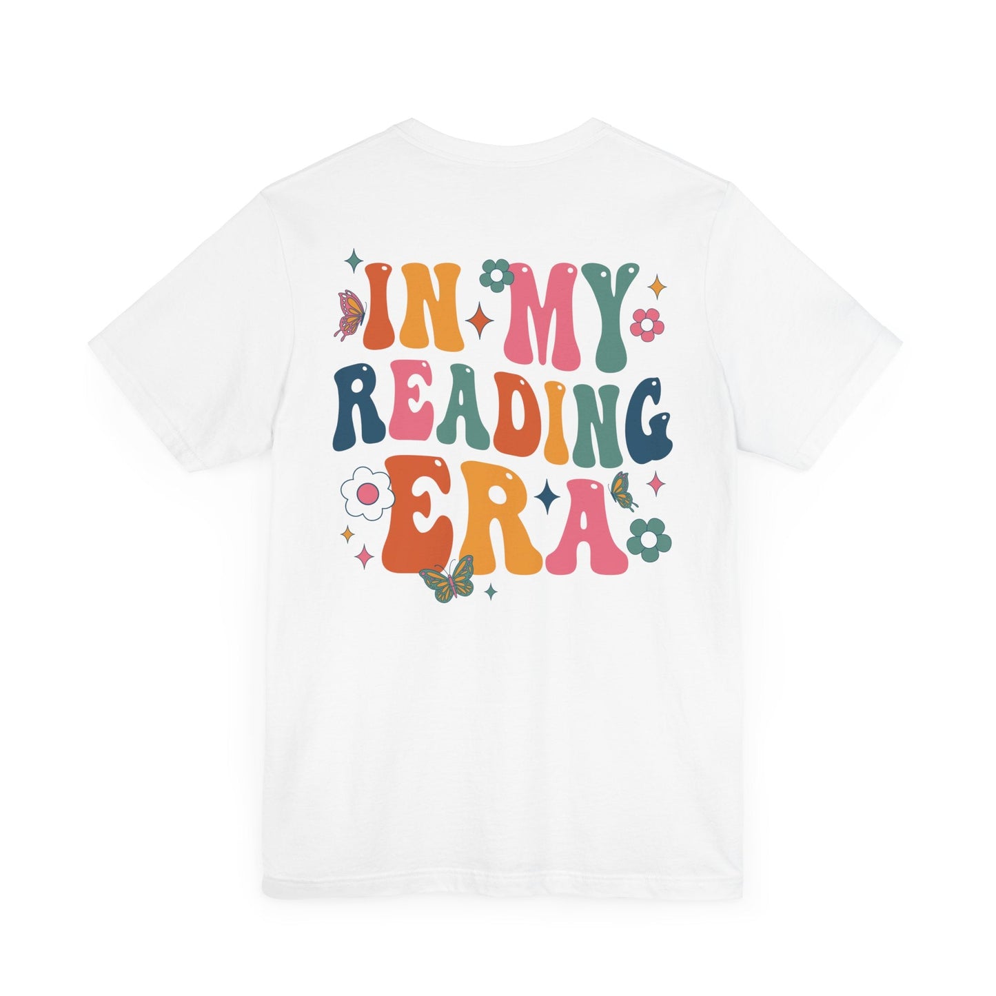 In My Reading Era Retro (Front Pocket + Full Back Design) - Unisex Jersey Tee - HubCityMakersCo