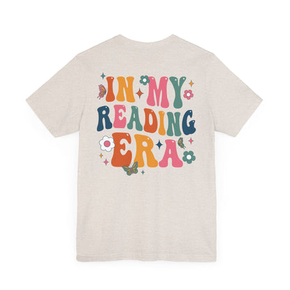 In My Reading Era Retro (Front Pocket + Full Back Design) - Unisex Jersey Tee - HubCityMakersCo