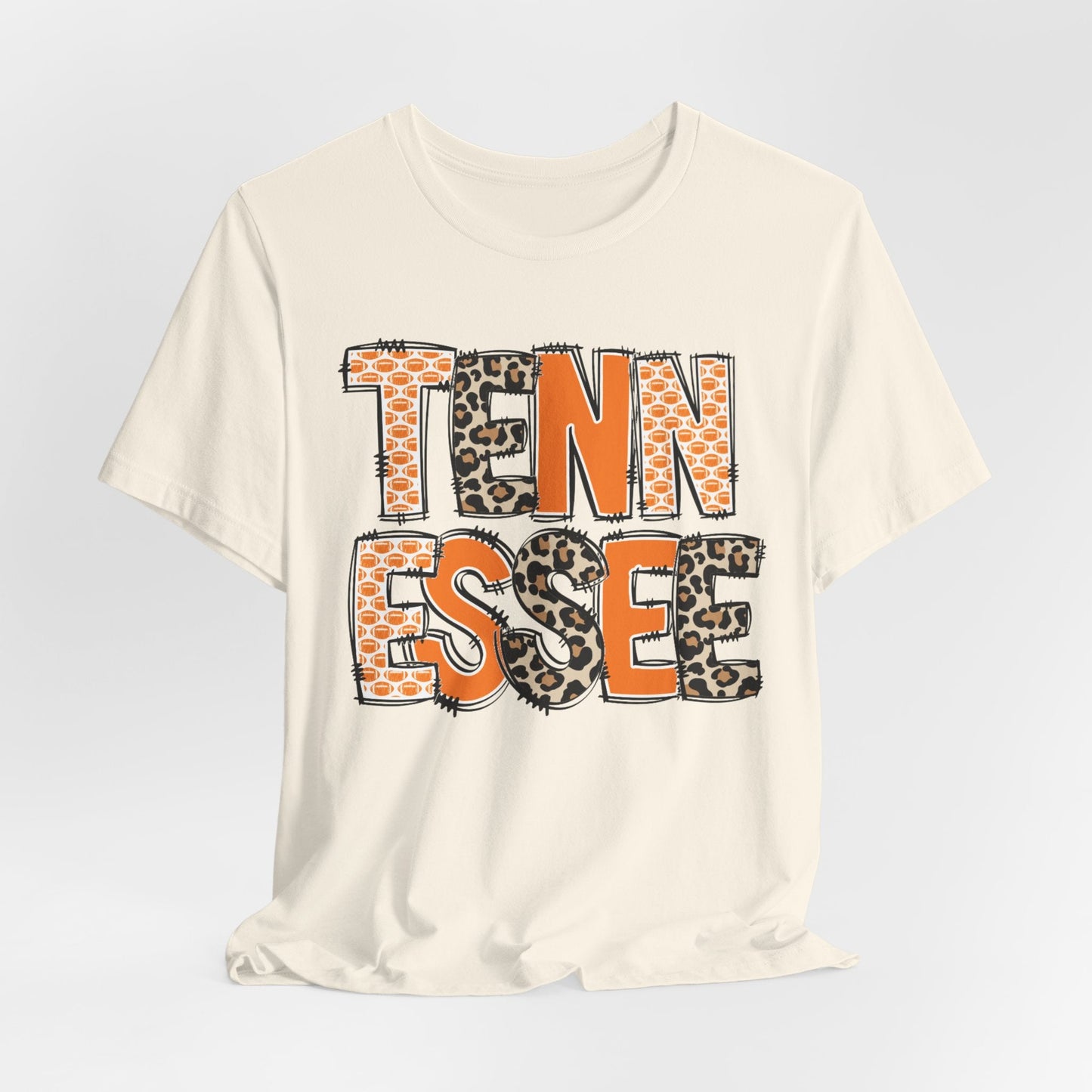 Tennessee Leopard and Football Print - Unisex Jersey Tee - HubCityMakersCo