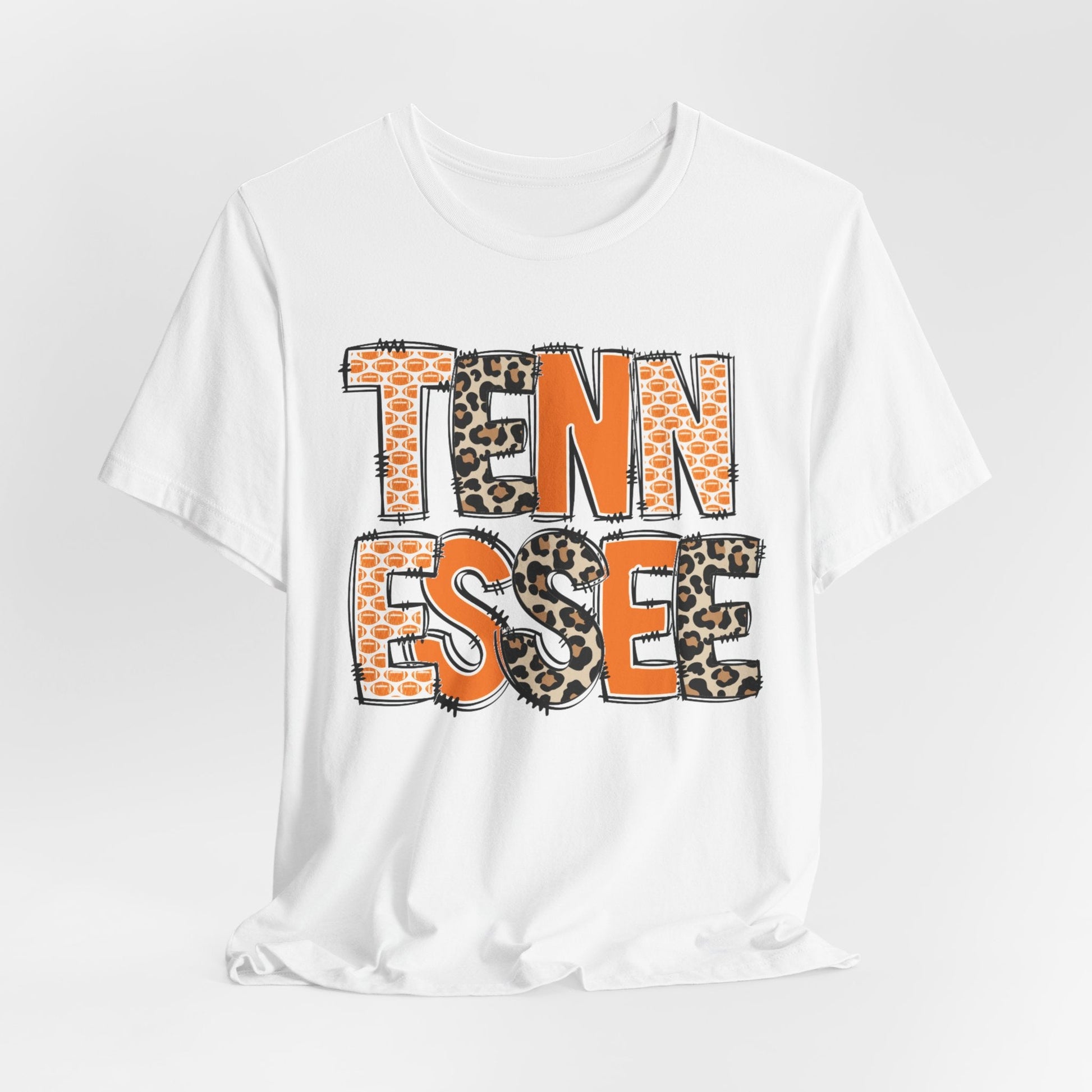 Tennessee Leopard and Football Print - Unisex Jersey Tee - HubCityMakersCo