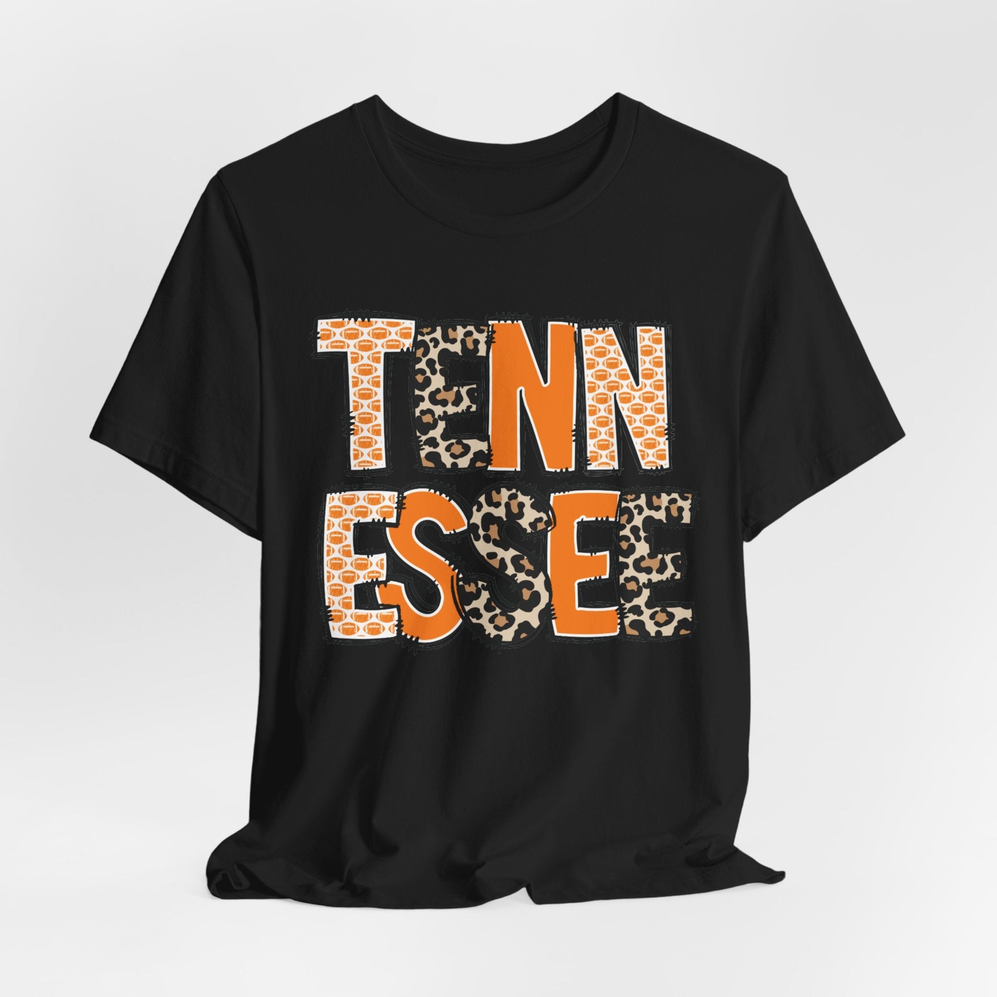 Tennessee Leopard and Football Print - Unisex Jersey Tee - HubCityMakersCo