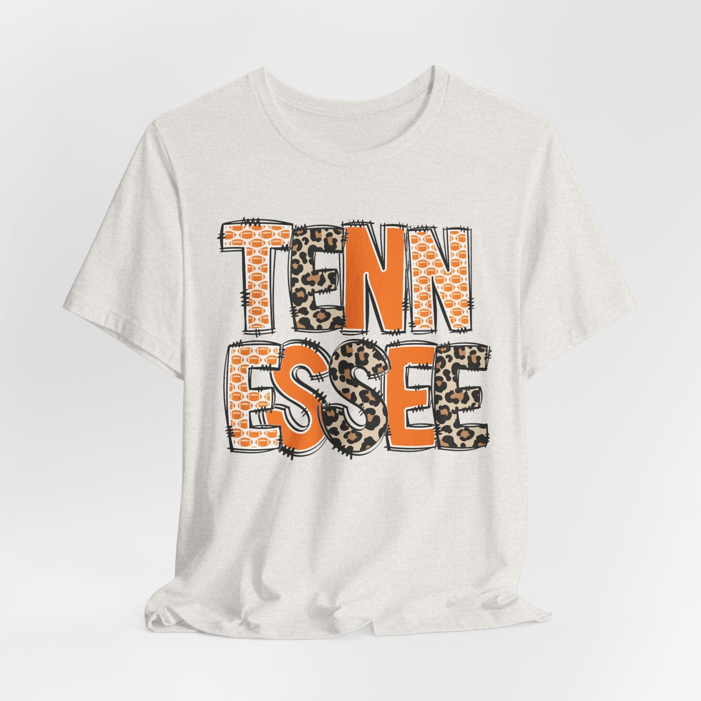 Tennessee Leopard and Football Print - Unisex Jersey Tee - HubCityMakersCo