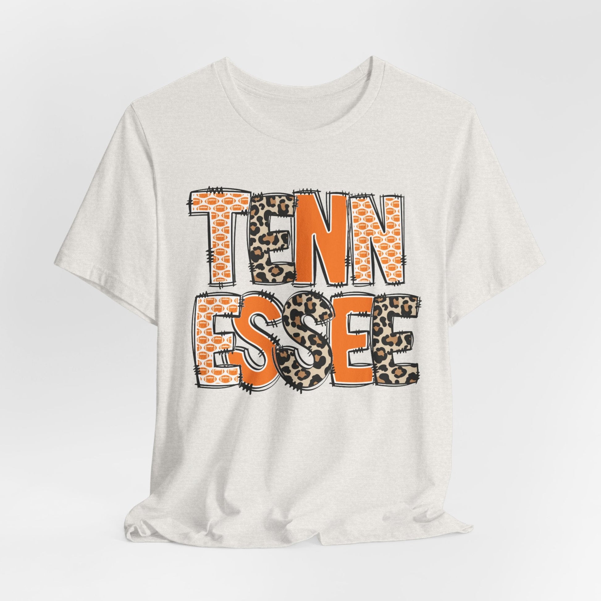 Tennessee Leopard and Football Print - Unisex Jersey Tee - HubCityMakersCo