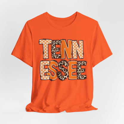 Tennessee Leopard and Football Print - Unisex Jersey Tee - HubCityMakersCo