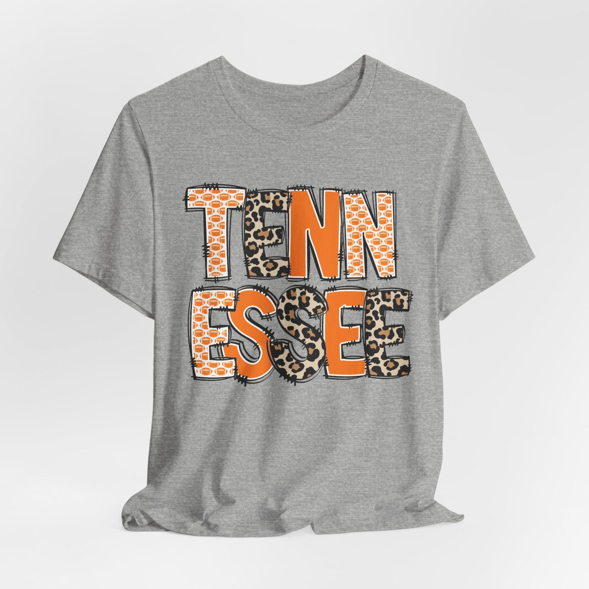 Tennessee Leopard and Football Print - Unisex Jersey Tee - HubCityMakersCo